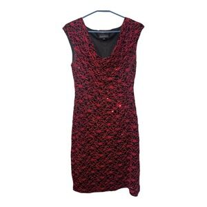 Connected‎ Apparel Red/Black Lace Sequin Dress, Size 8